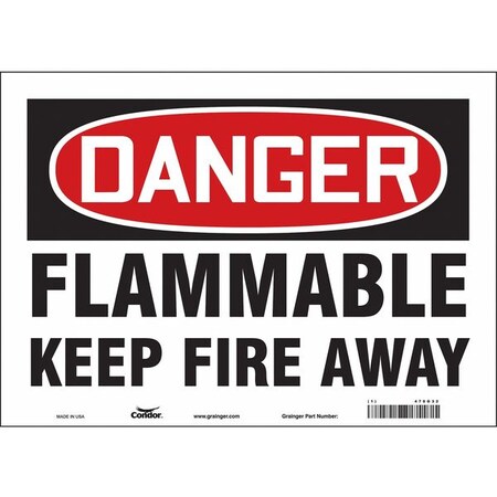 Condor Danger Sign, 10 in H, 14 in W, Vinyl, Horizontal Rectangle, English, 478G32 478G32