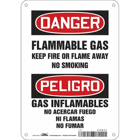 Condor Safety Sign, 10" H, 7 in W, Horizontal Rectangle, English, Spanish, 478G33 478G33