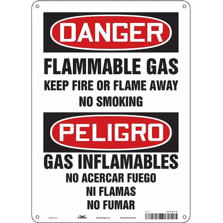 Condor Safety Sign, 14 in H, 10" W, Vertical Rectangle, English, Spanish, 478G34 478G34