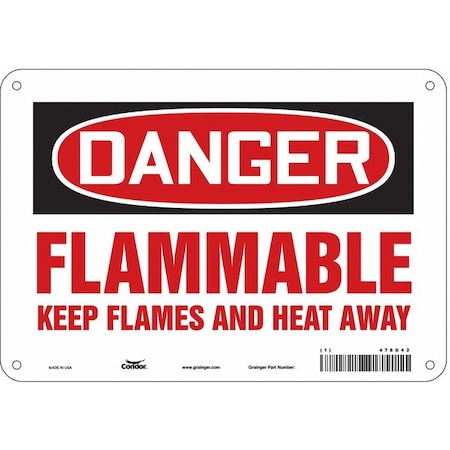 Condor Danger Sign, 7 in H, 10 in W, Polyethylene, Vertical Rectangle, English, 478G42 478G42