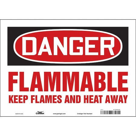 Condor Danger Sign, 10 in H, 14 in W, Vinyl, Horizontal Rectangle, English, 478G45 478G45