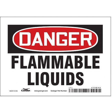 Condor Danger Sign, 5 in H, 7 in W, Vinyl, Horizontal Rectangle, English, 478G58 478G58