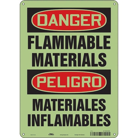 Condor Safety Sign, 14 in Height, 10 in Width, Polyethylene, Vertical Rectangle, English, Spanish, 478H98 478H98