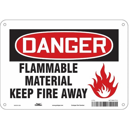 Condor Safety Sign, 7 in Height, 10 in Width, Polyethylene, Vertical Rectangle, English, 478H73 478H73