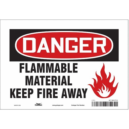 Condor Danger Sign, 7 in H, 10 in W, Vinyl, Vertical Rectangle, English, 478H75 478H75