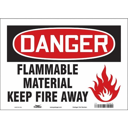 Condor Danger Sign, 10 in H, 14 in W, Vinyl, Horizontal Rectangle, English, 478H76 478H76