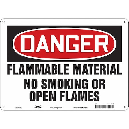 Condor Safety Sign, 10" H, 14 in W, Polyethylene, Horizontal Rectangle, English, 478H13 478H13