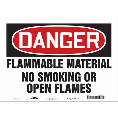 Condor Danger Sign, 10" H, 14 in W, Vinyl, Horizontal Rectangle, English, 478H16 478H16