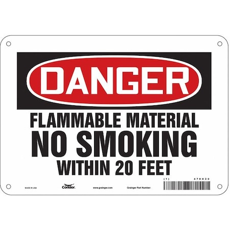 Condor Safety Sign, 7" H, 10" W, Polyethylene, Vertical Rectangle, English, 478H20 478H20