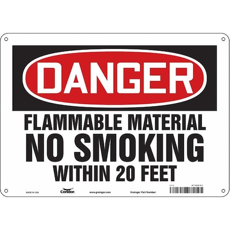 Condor Safety Sign, 10" H, 14 in W, Polyethylene, Horizontal Rectangle, English, 478H21 478H21