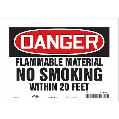 Condor Safety Sign, 7" H, 10" W, Vinyl, Vertical Rectangle, English, 478H22 478H22