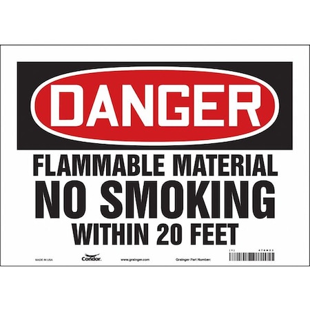 Condor Safety Sign, 10" H, 14 in W, Vinyl, Horizontal Rectangle, English, 478H23 478H23