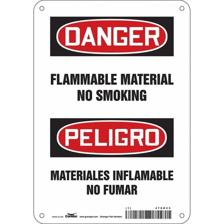 Condor Safety Sign, 10" H, 7 in W, Horizontal Rectangle, English, Spanish, 478H25 478H25