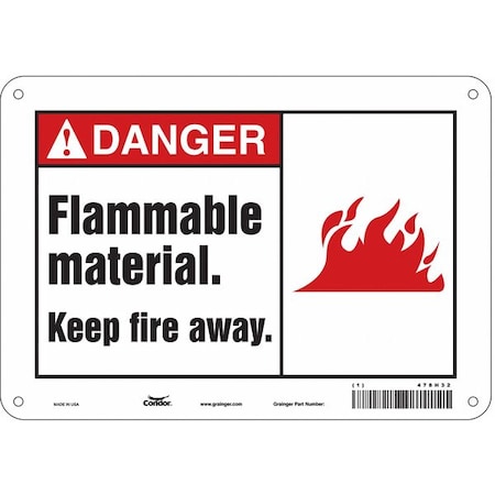 Condor Danger Sign, 7 in H, 10 in W, Polyethylene, Vertical Rectangle, English, 478H32 478H32