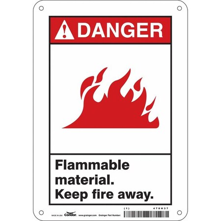 Condor Safety Sign, 10 in Height, 7 in Width, Aluminum, Horizontal Rectangle, English, 478H37 478H37