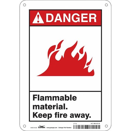 Condor Safety Sign, 10 in Height, 7 in Width, Polyethylene, Horizontal Rectangle, English, 478H39 478H39