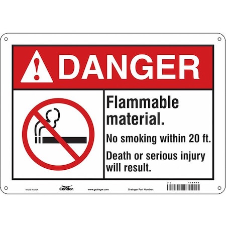 Condor Safety Sign, 10" H, 14 in W, Polyethylene, Horizontal Rectangle, English, 478H45 478H45