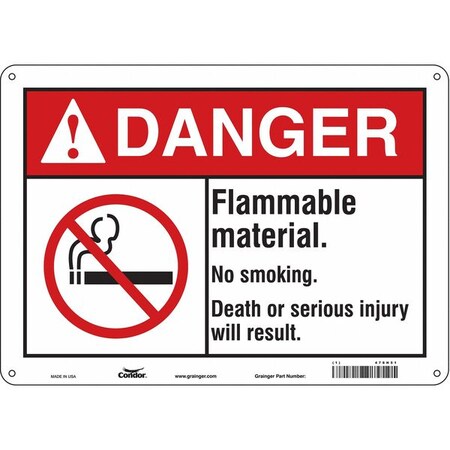 Condor Safety Sign, 10" H, 14 in W, Polyethylene, Horizontal Rectangle, English, 478H51 478H51