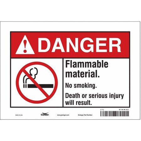 Condor Safety Sign, 7" H, 10" W, Vinyl, Vertical Rectangle, English, 478H52 478H52