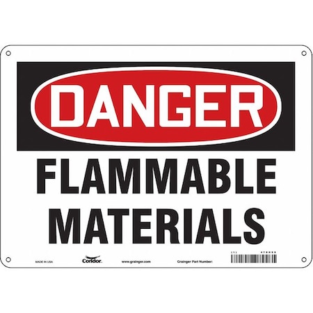 Condor Danger Sign, 10 in H, 14 in W, Horizontal Rectangle, English, 478H55 478H55