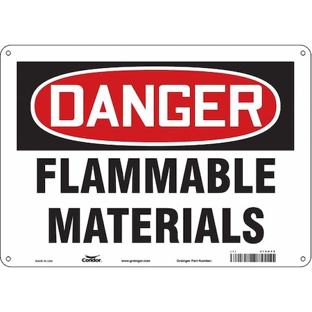 Condor Danger Sign, 10 in H, 14 in W, Polyethylene, Horizontal Rectangle, English, 478H59 478H59
