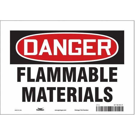 Condor Danger Sign, 7 in H, 10 in W, Vinyl, Vertical Rectangle, English, 478H61 478H61