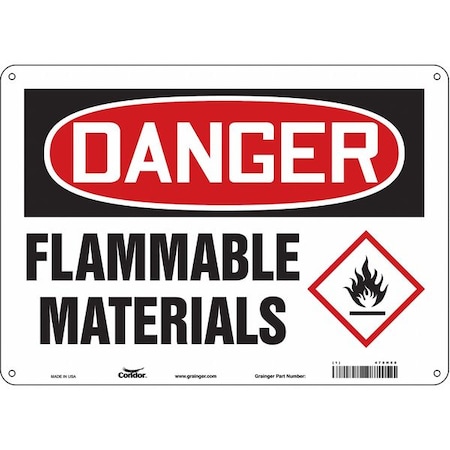 Condor Danger Sign, 10 in H, 14 in W, Polyethylene, Horizontal Rectangle, English, 478H68 478H68