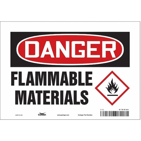 Condor Danger Sign, 7 in H, 10 in W, Vinyl, Vertical Rectangle, English, 478H69 478H69
