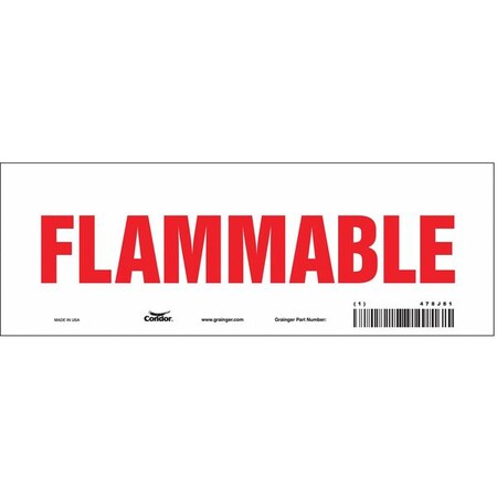 Condor Safety Sign, 3 1/2 in H, 10 in W, Vinyl, Vertical Rectangle, English, 478J81, PK10 478J81