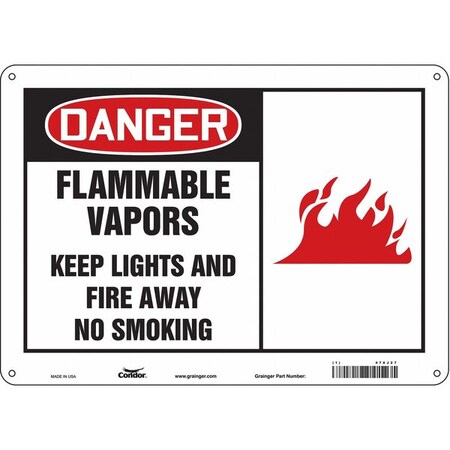 Condor Danger Sign, 10" H, 14 in W, Polyethylene, Horizontal Rectangle, English, 478J27 478J27