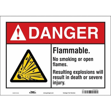 Condor Danger Sign, 10" H, 14 in W, Vinyl, Horizontal Rectangle, English, 478J41 478J41