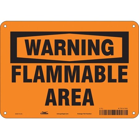Condor Safety Sign, 7 in Height, 10 in Width, Polyethylene, Vertical Rectangle, English, 478J58 478J58
