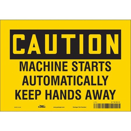 Condor Safety Sign, 7 in Height, 10 in Width, Vinyl, Vertical Rectangle, English, 478K83 478K83