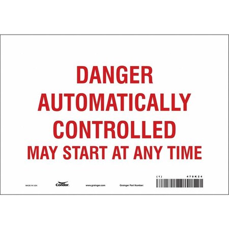 Condor Safety Sign, 7 in Height, 10 in Width, Vinyl, Vertical Rectangle ...