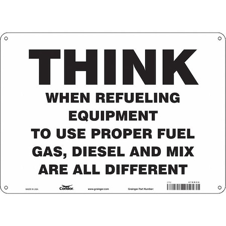 Condor Safety Sign, 10 in Height, 14 in Width, Aluminum, Horizontal Rectangle, English, 478K50 478K50