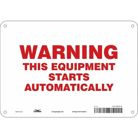 Condor Safety Sign, 7 in Height, 10 in Width, Polyethylene, Vertical Rectangle, English, 478K58 478K58