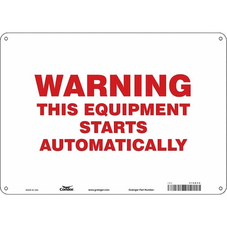 Condor Safety Sign, 10 in Height, 14 in Width, Polyethylene, Horizontal Rectangle, English, 478K59 478K59