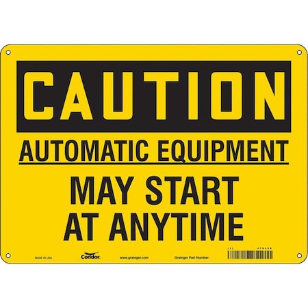 Condor Safety Sign, 10 in Height, 14 in Width, Polyethylene, Horizontal Rectangle, English, 478L98 478L98