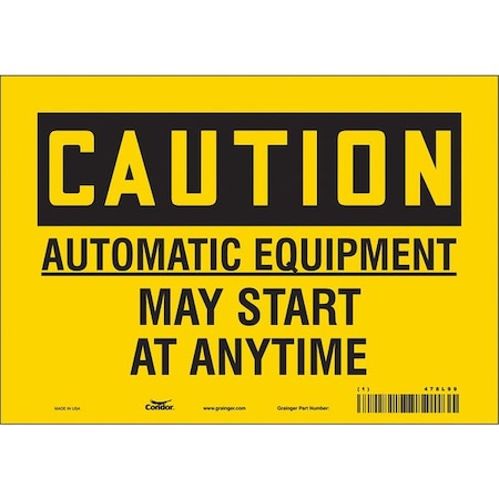 Condor Safety Sign, 7 in Height, 10 in Width, Vinyl, Vertical Rectangle, English, 478L99 478L99