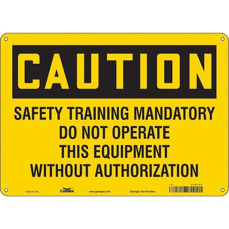 Condor Safety Sign, 10 in Height, 14 in Width, Polyethylene, Horizontal Rectangle, English, 478L09 478L09