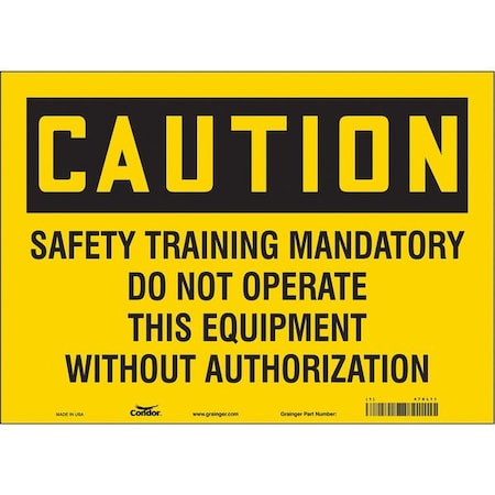 Condor Safety Sign, 10 in Height, 14 in Width, Vinyl, Horizontal Rectangle, English, 478L11 478L11