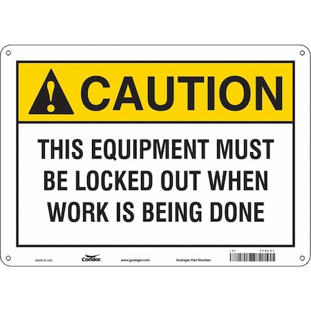 Condor Safety Sign, 10 in Height, 14 in Width, Polyethylene, Horizontal Rectangle, English, 478L21 478L21