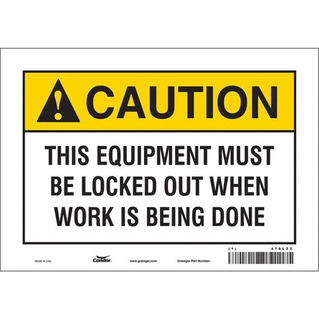 Condor Safety Sign, 7 in Height, 10 in Width, Vinyl, Vertical Rectangle, English, 478L22 478L22