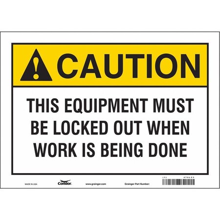 Condor Safety Sign, 10 in Height, 14 in Width, Vinyl, Horizontal Rectangle, English, 478L23 478L23