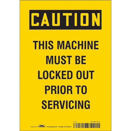 Condor Safety Sign, 10 in Height, 7 in Width, Vinyl, Horizontal Rectangle, English, 478L38 478L38