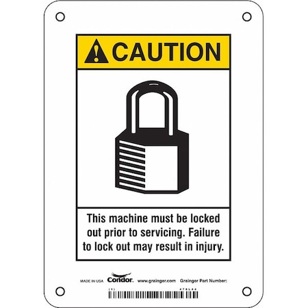 Condor Safety Sign, 7 in Height, 5 in Width, Vinyl, Vertical Rectangle, English 478L44