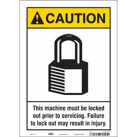 Condor Safety Sign, 14 in Height, 10 in Width, Vinyl, Vertical Rectangle, English, 478L46 478L46