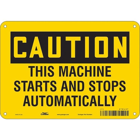 Condor Safety Sign, 7 in Height, 10 in Width, Aluminum, Vertical Rectangle, English, 478L47 478L47