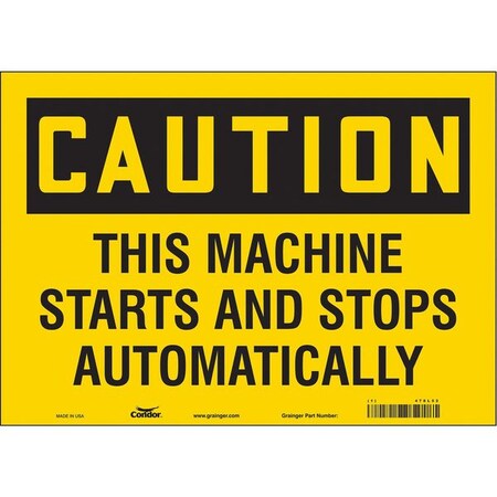 Condor Safety Sign, 10 in Height, 14 in Width, Vinyl, Horizontal Rectangle, English, 478L52 478L52