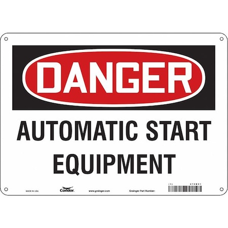 Condor Safety Sign, 10 in Height, 14 in Width, Aluminum, Horizontal Rectangle, English, 478M91 478M91